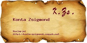 Konta Zsigmond névjegykártya